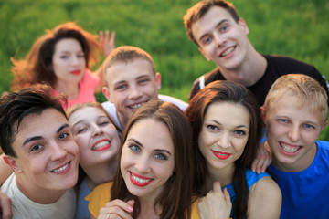 Group of young people on the field