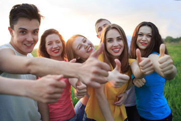 Group of young people on the field