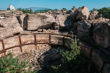 the destroyed tower of the 35th battery