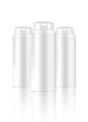 Mock up Realistic White Cosmetic Bottles Set Background Illustration