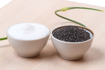 Cookery stone food white and black salt