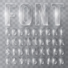 Font alphabet transparent effect vector