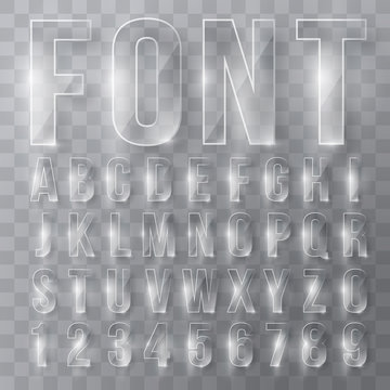 Font alphabet transparent effect vector