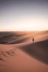 Fototapeta na wymiar Alone in the Sahara desert