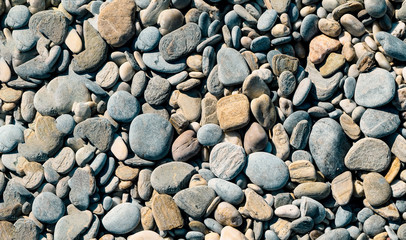 stones in different lengths along the coast