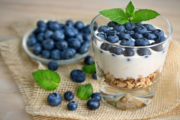 Breakfast with blueberries