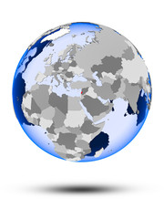 Lebanon on globe