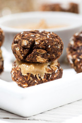homemade oatmeal chocolate chip cookies, closeup