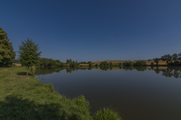 Fototapeta na wymiar Valcha pond near Trest town in south Bohemia