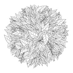 doodle vector floral vintage card