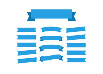 Flat vector ribbons banners flat. Banner ribbon vector set