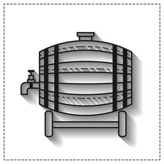 Wooden barrel for beer, water and beverages. Flat icon for site, business. Vector illustration