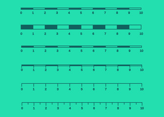 Map scales graphics for measuring distances. Scale measure map vector. Latitude and longitude distance