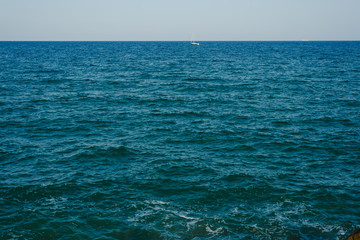 Obraz premium Blue mediterranean sea without nobody with empty horizon.