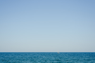 Obraz premium Blue mediterranean sea without nobody with empty horizon.