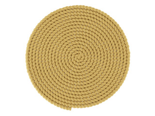 Round carpet of a rope on a white background