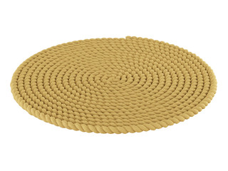 Fototapeta na wymiar Round carpet of a rope on a white background