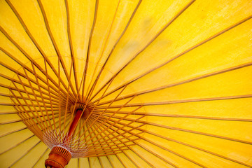 closeup of red handmade umbrella structure pattern