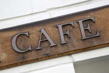Cafe Sign on Diagonal