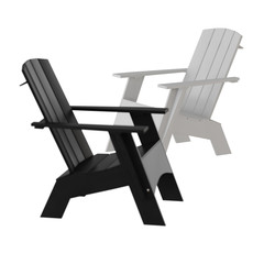 Fototapeta premium Two white and black garden wooden chairs on a white background