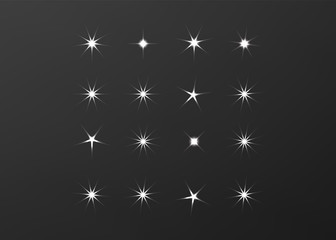 Bright firework, decoration twinkle, shiny flash. Glowing light effect star. Sparkle lights vector