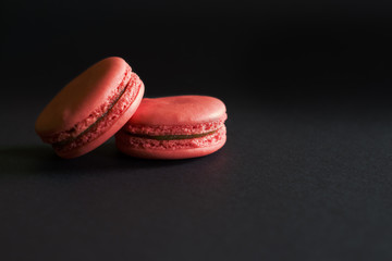 Sweet red french macaron.