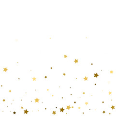 Holiday background with little golden stars isolated on white