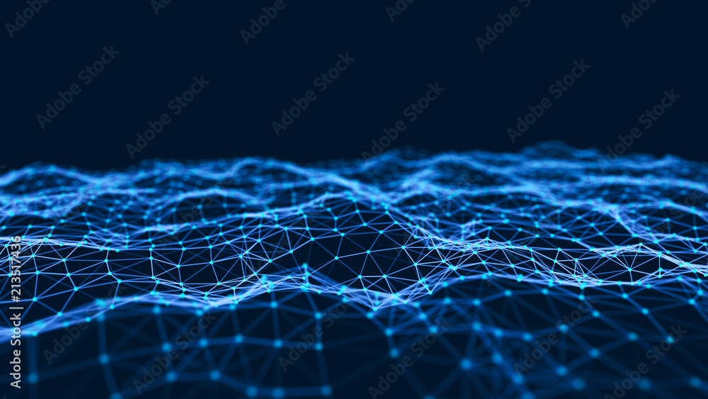 Poster Abstract technology background. Network connection structure. Science background. Big data digital background. 3d rendering.