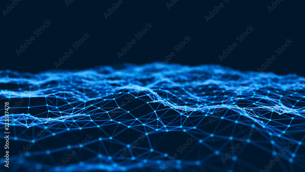 Poster Abstract technology background. Network connection structure. Science background. Big data digital background. 3d rendering.