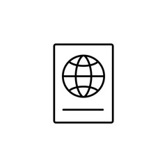 citizen passport line black icon on white background