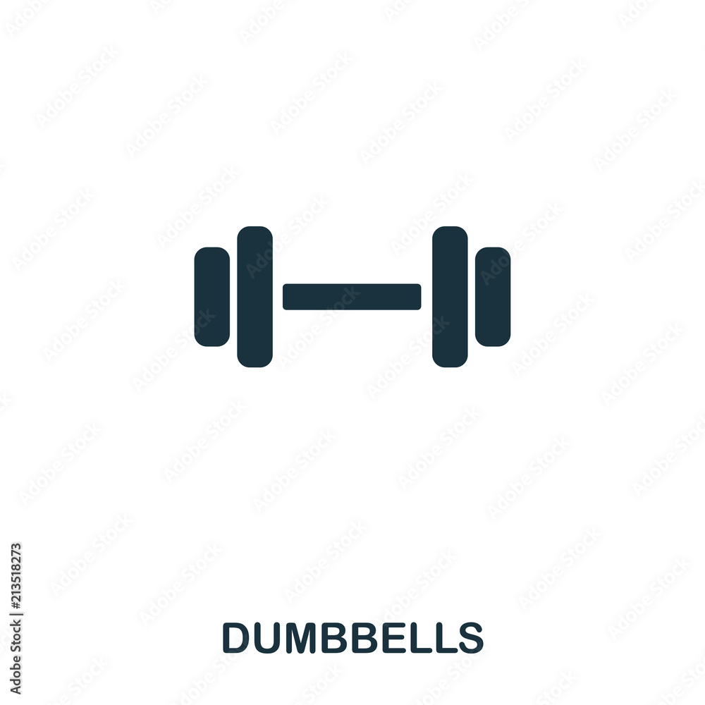 Poster dumbbells icon. ui. illustration of dumbbells icon. pictogram isolated on white. ready to use in web