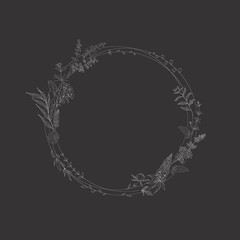 Floral frame with plant.