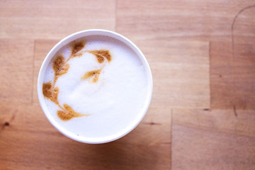 Coffee, pattern on foam.