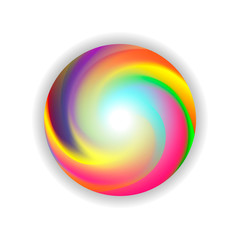 color ball on white background