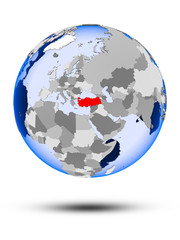 Turkey on globe