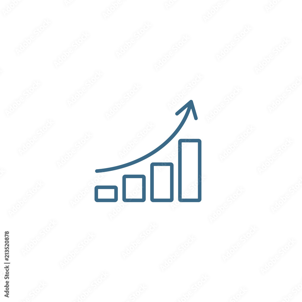 Poster vector growing graph icon. simple isolated line success symbol