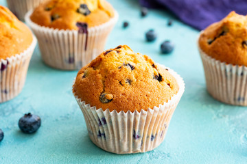 Delicious bakery, tasty muffins with berries