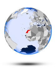 Western Sahara on globe