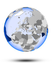 Kosovo on globe