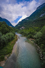 Alpine landscape with the image of Piave river