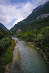 Alpine landscape with the image of Piave river