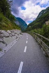 Alpine landscape with the image of road