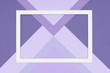Abstract geometrical pastel purple and ultra violet paper flat lay background. Minimalism, geometry...