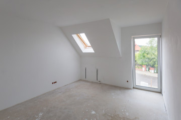 House interior at painting and renovation