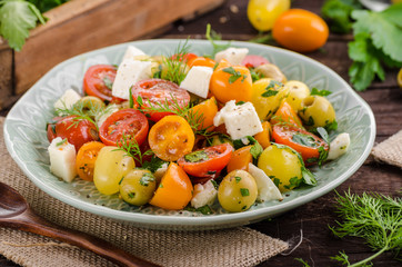 Fresh tomato olives salad feta cheese