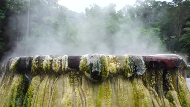 Hot springs pool at Raksawarin Public Park in Ranong, Southern Thailand
