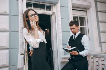 businesswoman and man