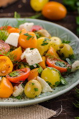Fresh tomato olives salad feta cheese