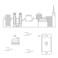 Delivery in the city with a robot. Free delivery.