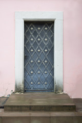 Photo of antique vintage old style forged decorated door
